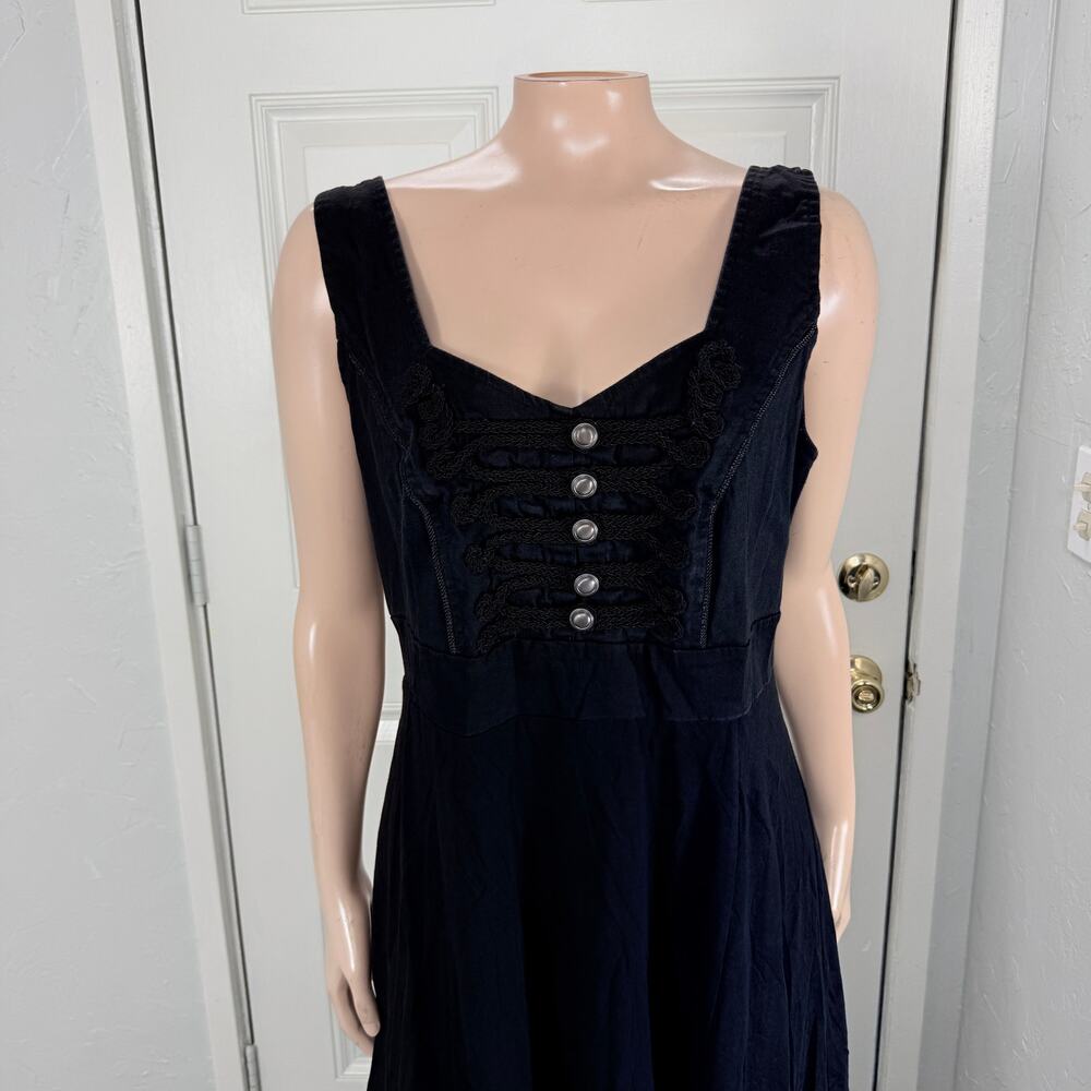 Vintage Y2K Royal Bones Dress XL Cotton Goth Medieval Hi Low Gothic D3-18 - Picture 2 of 8